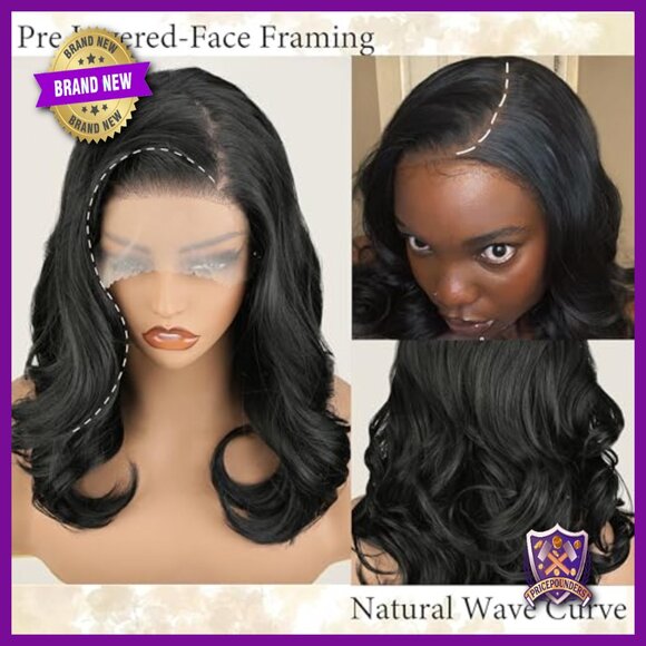 13x6 Lace Front Wig, 18 Inch Body Wave, Glueless Synthetic, Pre Plucked main image 5
